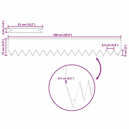 Bordura per Prato 30 pcs Verde oliva 100 x 0.05 x 20 cm