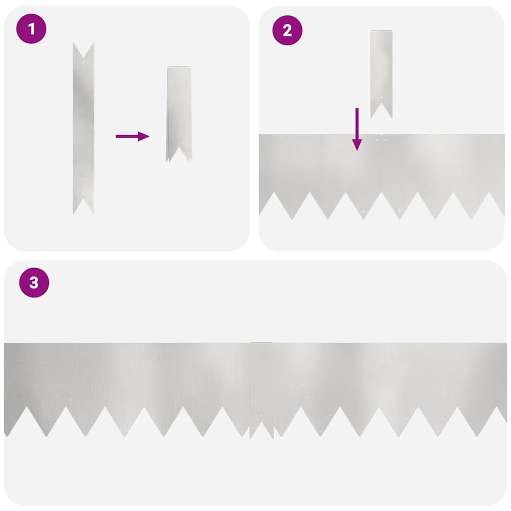 Bordura per Prato 30 pcs Argento 100 x 0.05 x 20 cm
