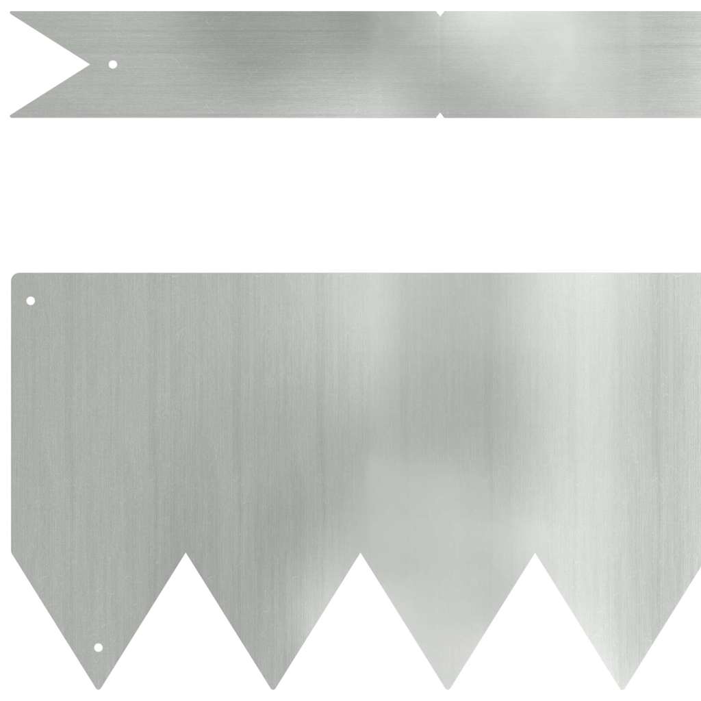 Bordure per prato 50 pcs Argento 100 x 0.5 x 15 cm