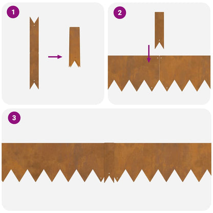 Bordura per Prato 10 pcs Marrone 100 x 0.05 x 20 cm