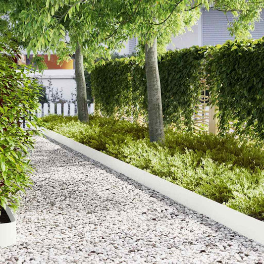 Bordura per Prato 10 pcs Bianco 100 x 0.05 x 20 cm