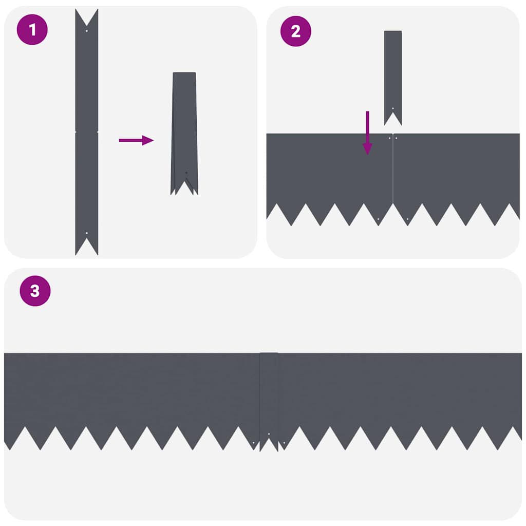 Bordura per Prato 30 pcs Antracite 100 x 0.05 x 20 cm