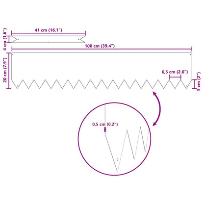 Bordura per Prato 30 pcs Antracite 100 x 0.05 x 20 cm