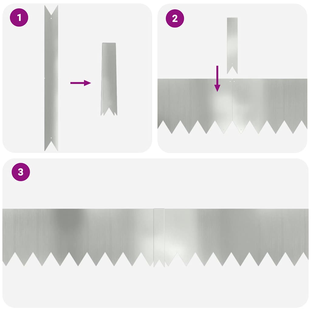 Bordura per Prato 30 pcs Argento 100 x 0.05 x 20 cm