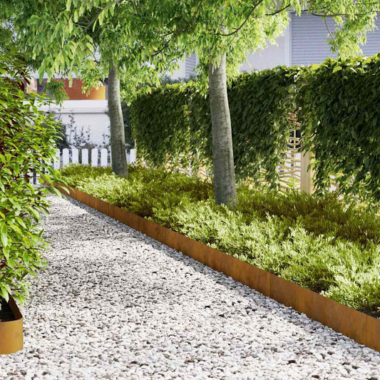 Bordura per Prato 10 pcs Marrone 100 x 0.05 x 20 cm