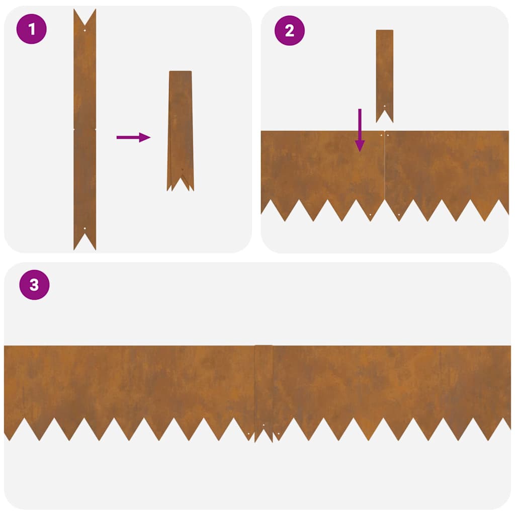 Bordura per Prato 10 pcs Marrone 100 x 0.05 x 20 cm