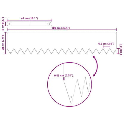 Bordura per Prato 10 pcs Marrone 100 x 0.05 x 20 cm