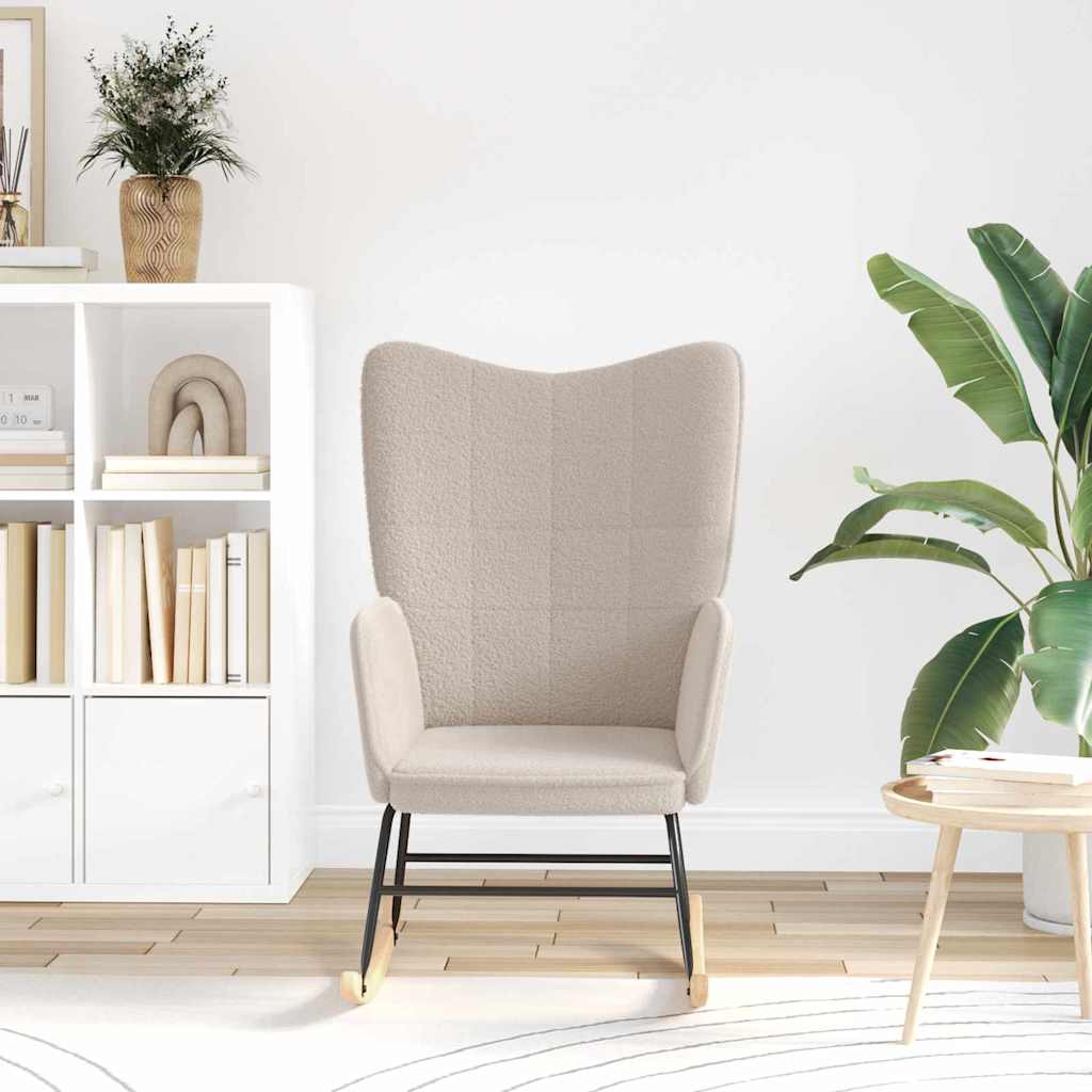 Sedia a dondolo Grigio chiaro Tessuto Sherpa - homemem39