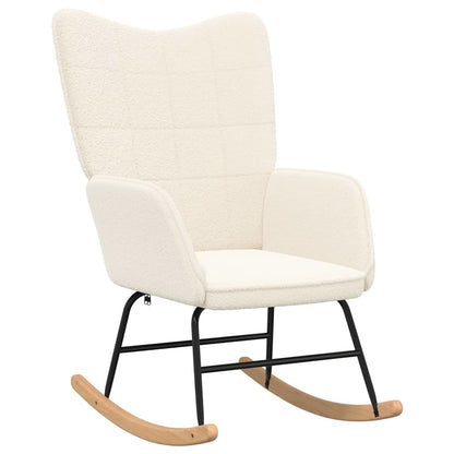 Sedia a dondolo Crema Tessuto Sherpa | homemem39