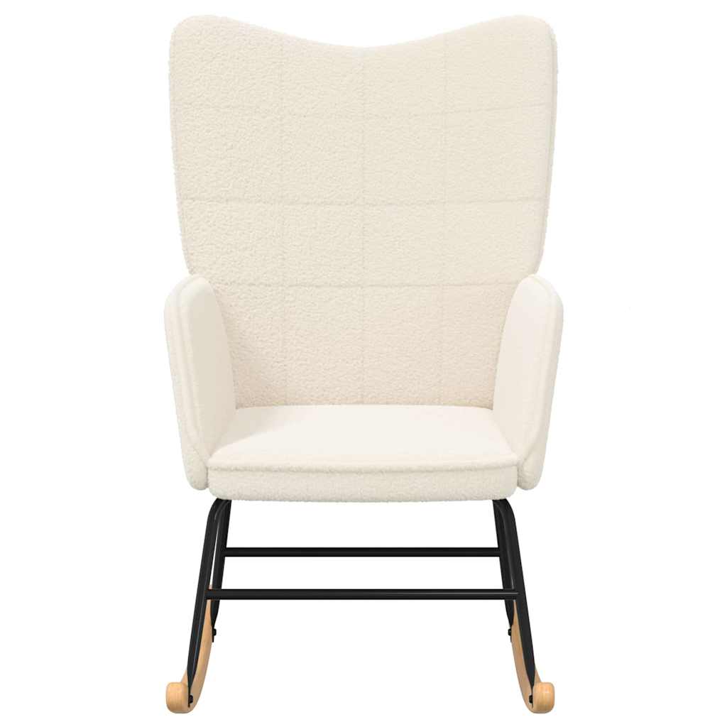 Sedia a dondolo Crema Tessuto Sherpa | homemem39