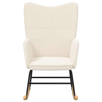 Sedia a dondolo Crema Tessuto Sherpa | homemem39