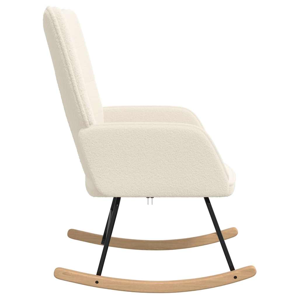 Sedia a dondolo Crema Tessuto Sherpa | homemem39