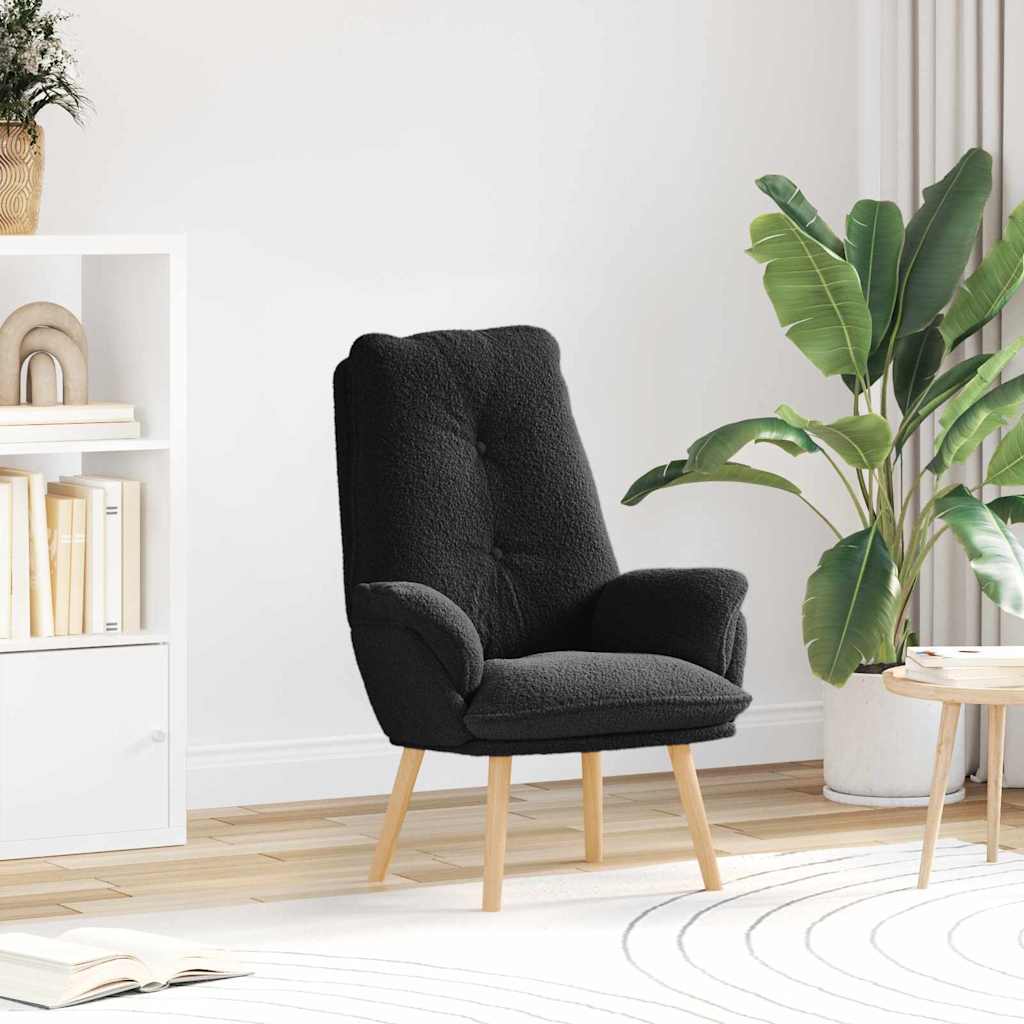 poltrona Nero 69 x 74 x 93 cm Tessuto Sherpa