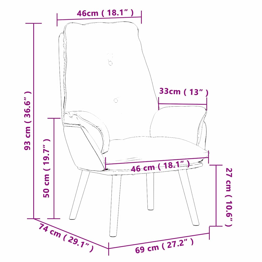poltrona Grigio Nuvola 69 x 74 x 93 cm Tessuto e Compensato