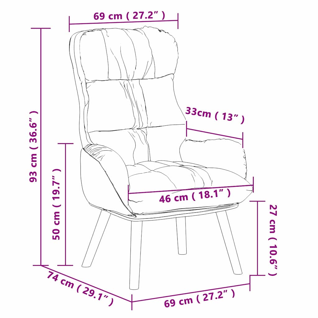 poltrona Grigio 69 x 74 x 93 cm Pelle Artificiale