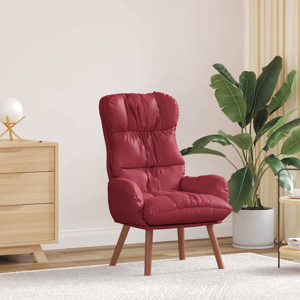 poltrona Rosso Vino 69 x 74 x 93 cm Pelle Artificiale | homemem39