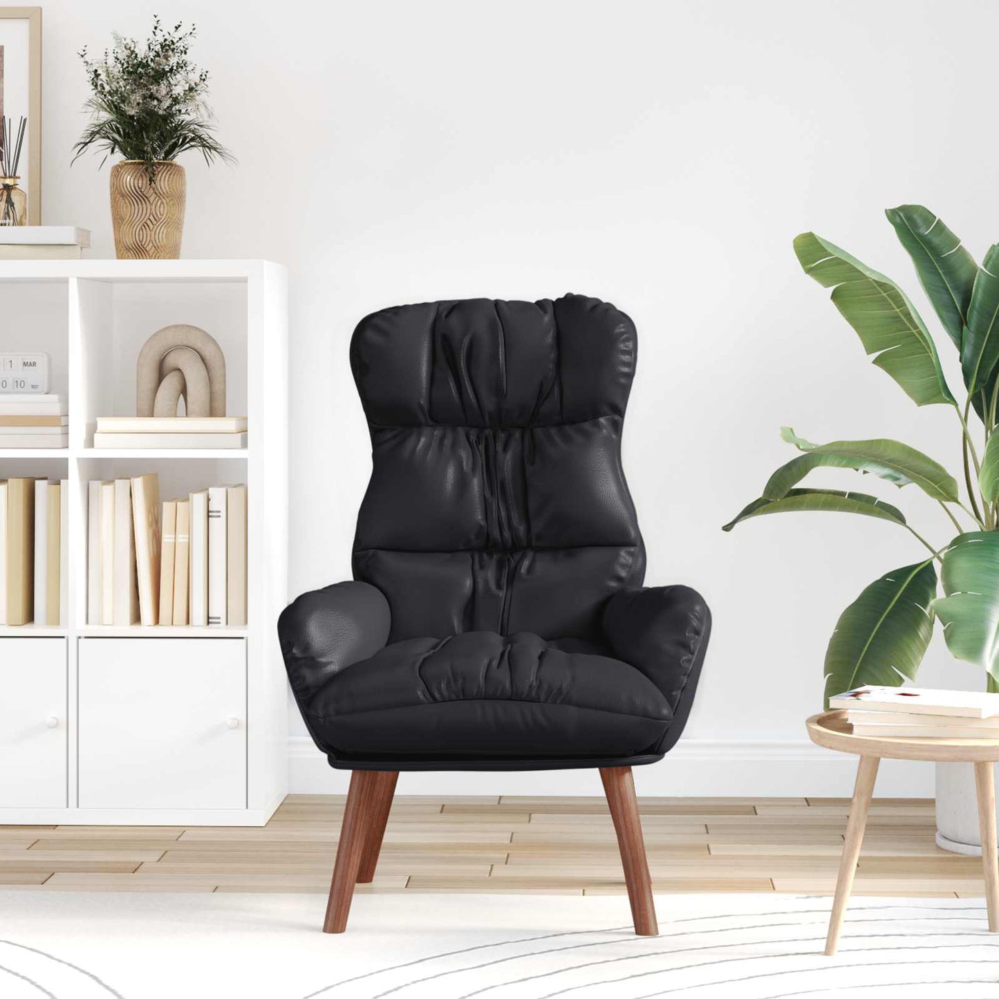 poltrona Nero 69 x 74 x 93 cm Pelle Artificiale | homemem39