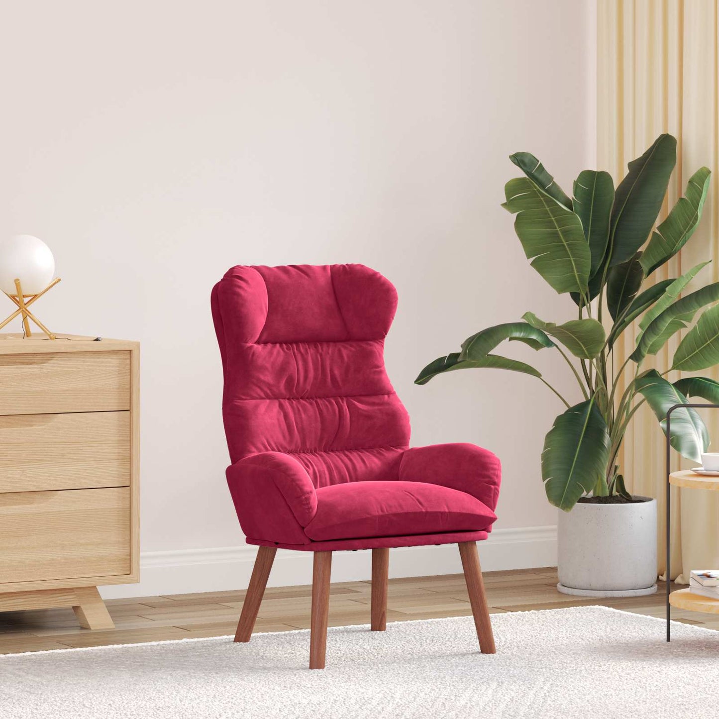 poltrona Rosso Vino 69 x 74 x 93 cm Velluto