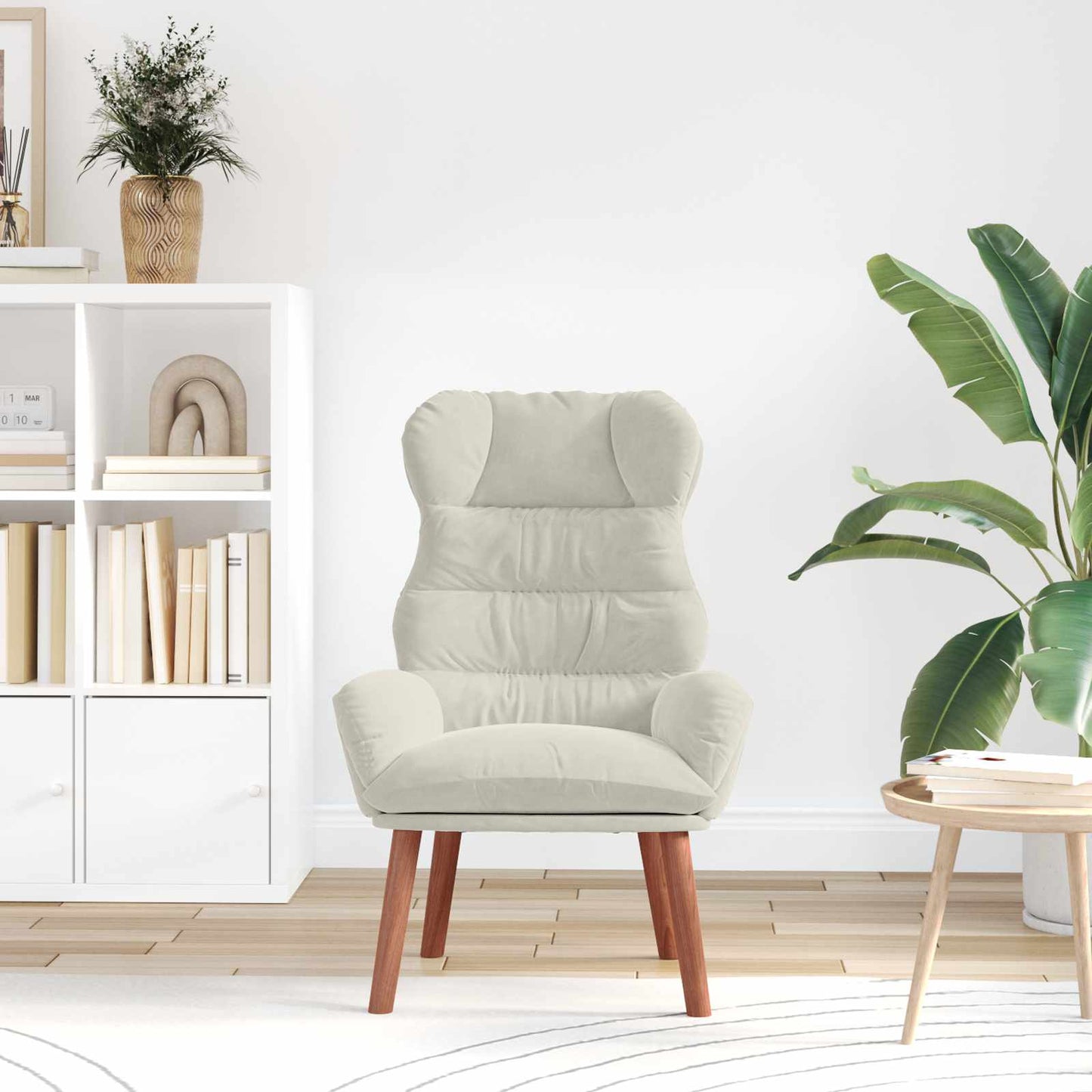 poltrona Crema 69 x 74 x 93 cm Velluto
