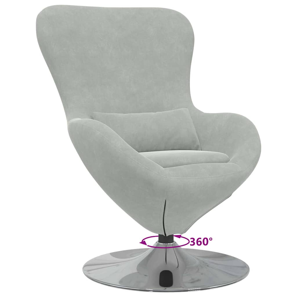 Poltrona uovo Grigio chiaro 63 x 73 x 90 cm Velluto - homemem39