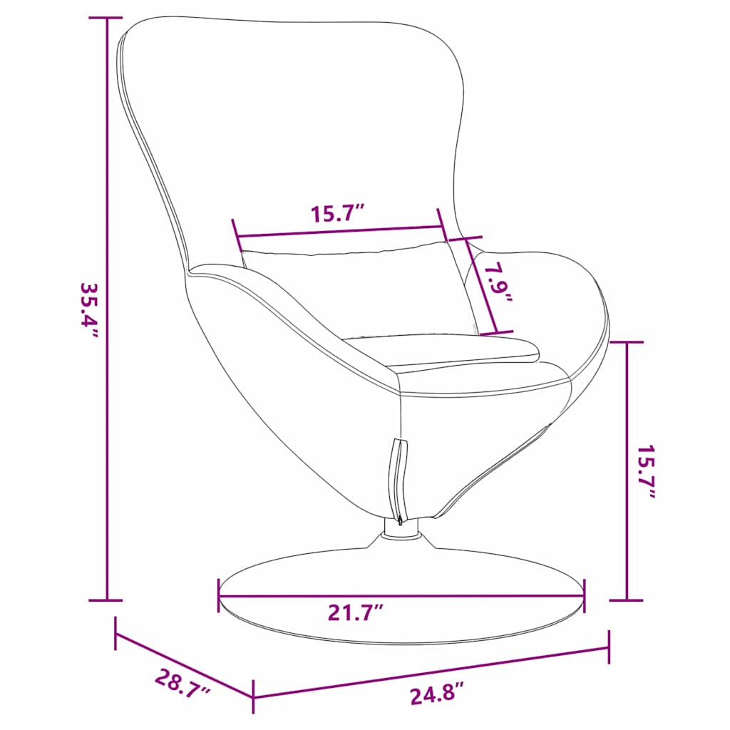 Poltrona uovo Grigio chiaro 63 x 73 x 90 cm Velluto - homemem39