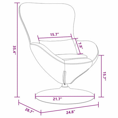 Poltrona uovo Grigio chiaro 63 x 73 x 90 cm Velluto - homemem39