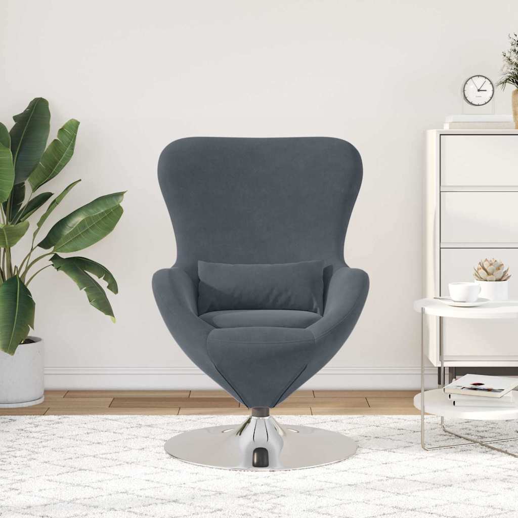 Poltrona uovo Grigio scuro Velluto