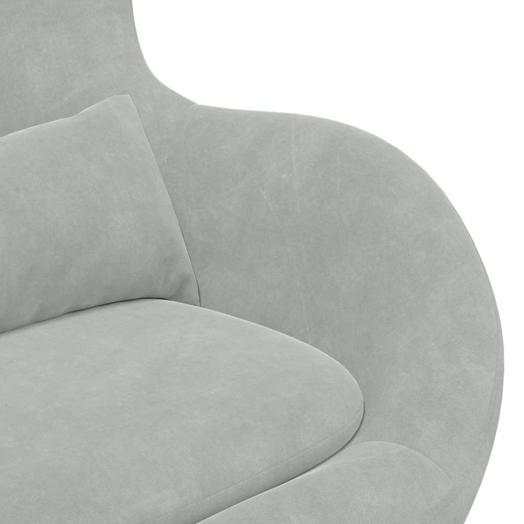Sedia Egg con Pouf Grigio chiaro Velluto | homemem39