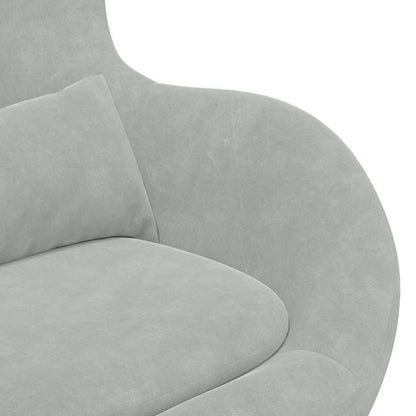 Sedia Egg con Pouf Grigio chiaro Velluto | homemem39