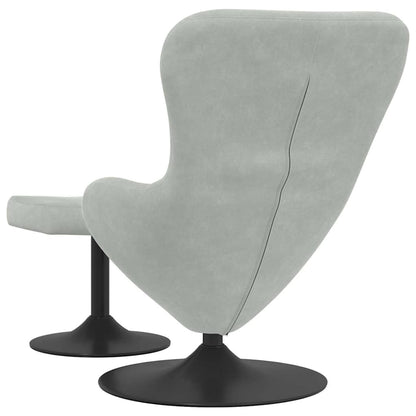 Sedia Egg con Pouf Grigio chiaro Velluto | homemem39