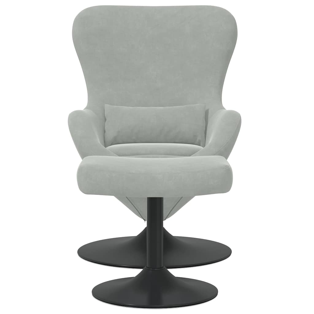 Sedia Egg con Pouf Grigio chiaro Velluto | homemem39
