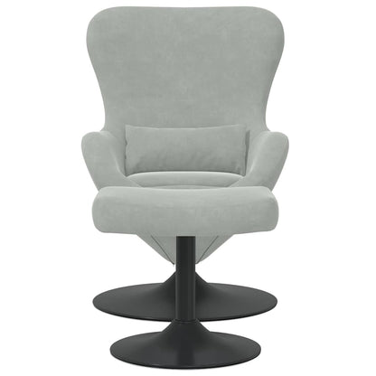 Sedia Egg con Pouf Grigio chiaro Velluto | homemem39