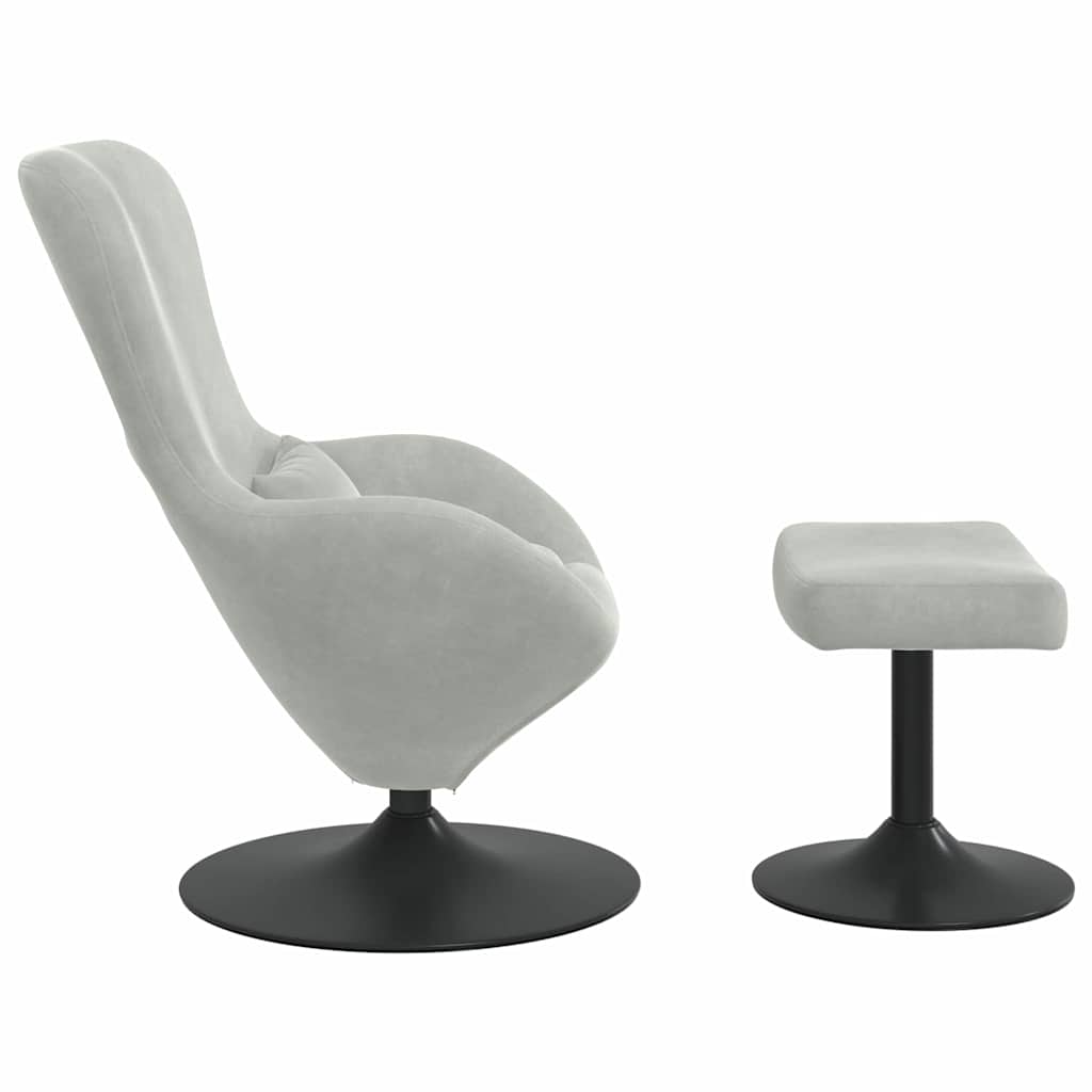 Sedia Egg con Pouf Grigio chiaro Velluto | homemem39