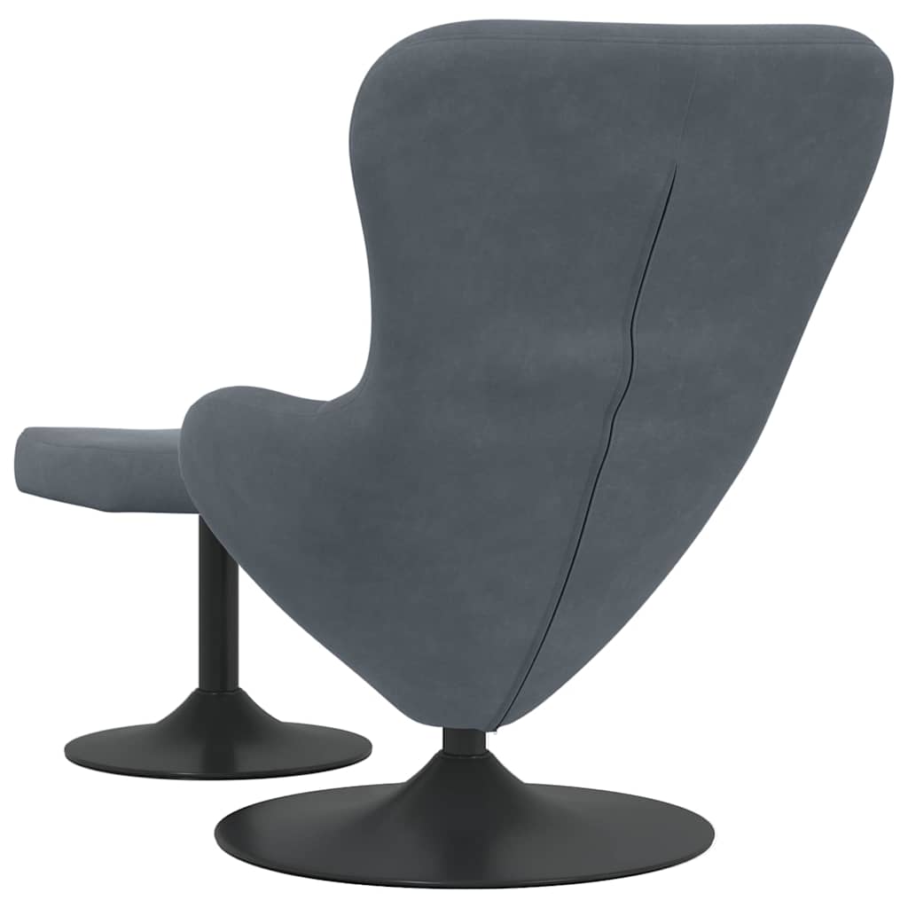 Sedia Egg con Pouf Grigio scuro Velluto | homemem39