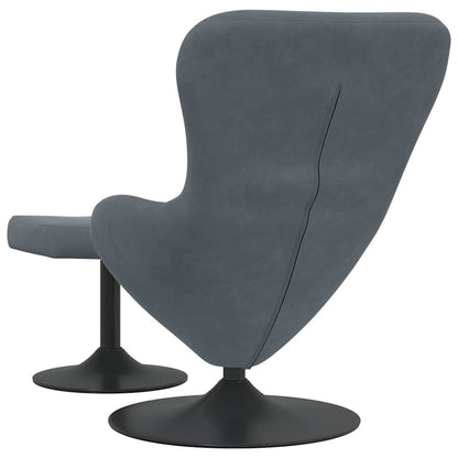 Sedia Egg con Pouf Grigio scuro Velluto | homemem39