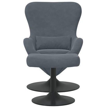 Sedia Egg con Pouf Grigio scuro Velluto | homemem39