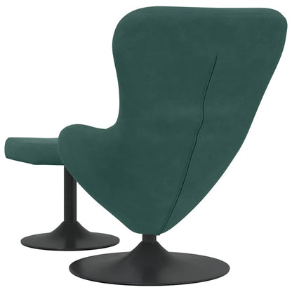 Sedia Egg con Pouf Verde Scuro Velluto | homemem39