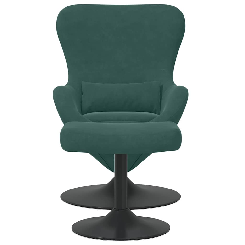 Sedia Egg con Pouf Verde Scuro Velluto | homemem39
