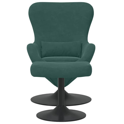 Sedia Egg con Pouf Verde Scuro Velluto | homemem39