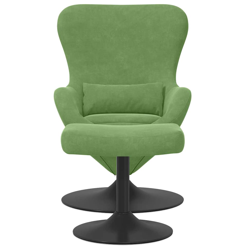 Sedia Egg con Pouf Verde chiaro 63 x 73 x 90 cm Velluto