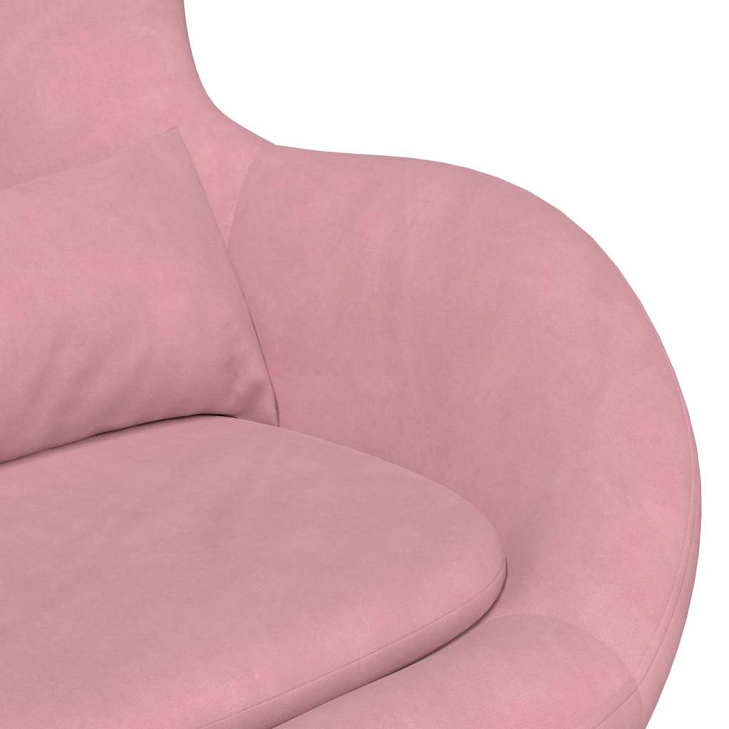 Sedia Egg con Pouf Rosa Velluto | homemem39