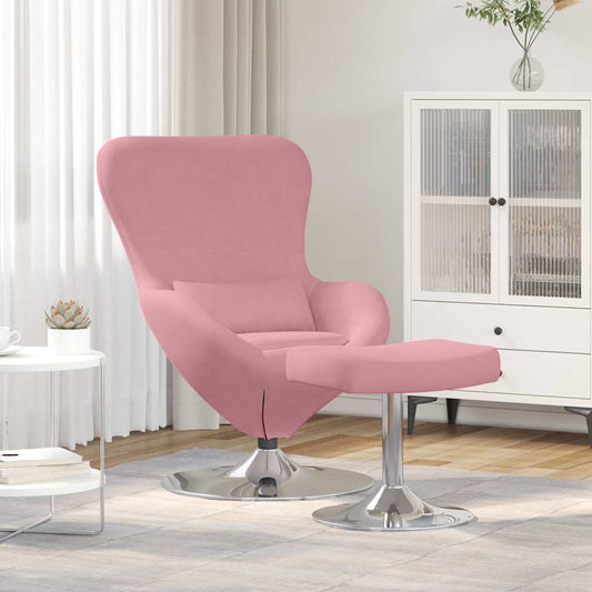 Sedia Egg con Pouf Rosa 63 x 73 x 90 cm Velluto - homemem39