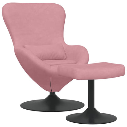 Sedia Egg con Pouf Rosa Velluto | homemem39