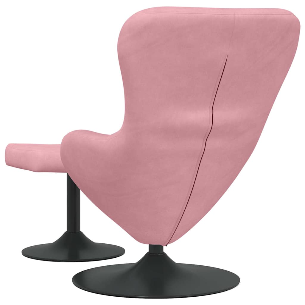 Sedia Egg con Pouf Rosa 63 x 73 x 90 cm Velluto - homemem39