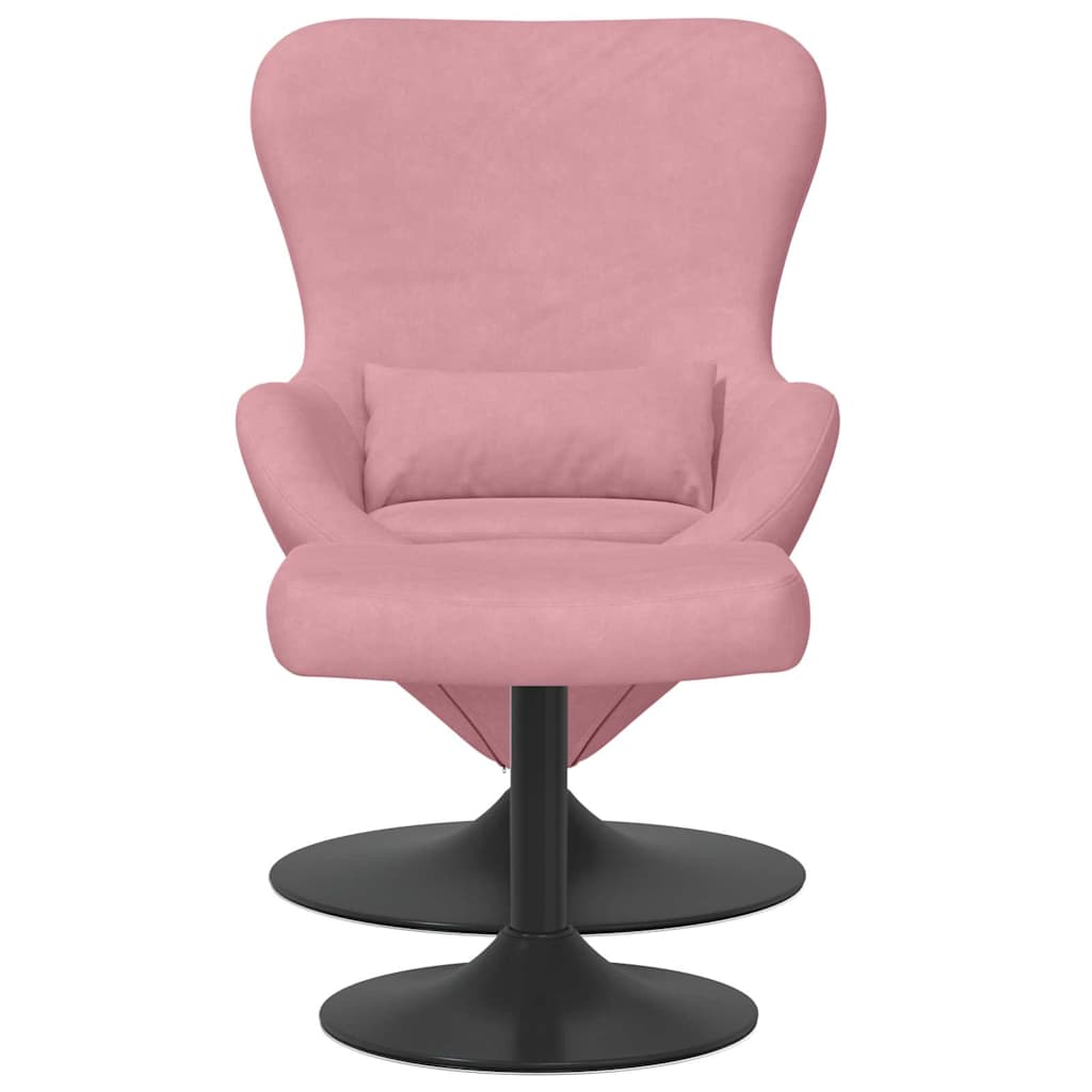 Sedia Egg con Pouf Rosa Velluto | homemem39