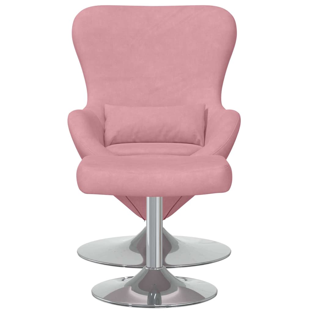 Sedia Egg con Pouf Rosa 63 x 73 x 90 cm Velluto - homemem39