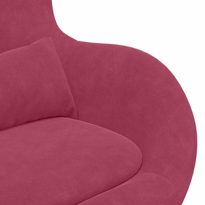 Sedia Egg con Pouf Rosso Vino Velluto | homemem39