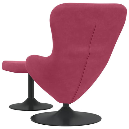 Sedia Egg con Pouf Rosso Vino Velluto | homemem39