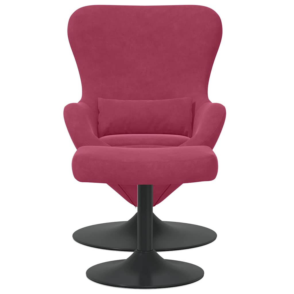 Sedia Egg con Pouf Rosso Vino Velluto | homemem39
