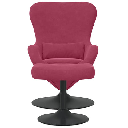 Sedia Egg con Pouf Rosso Vino Velluto | homemem39
